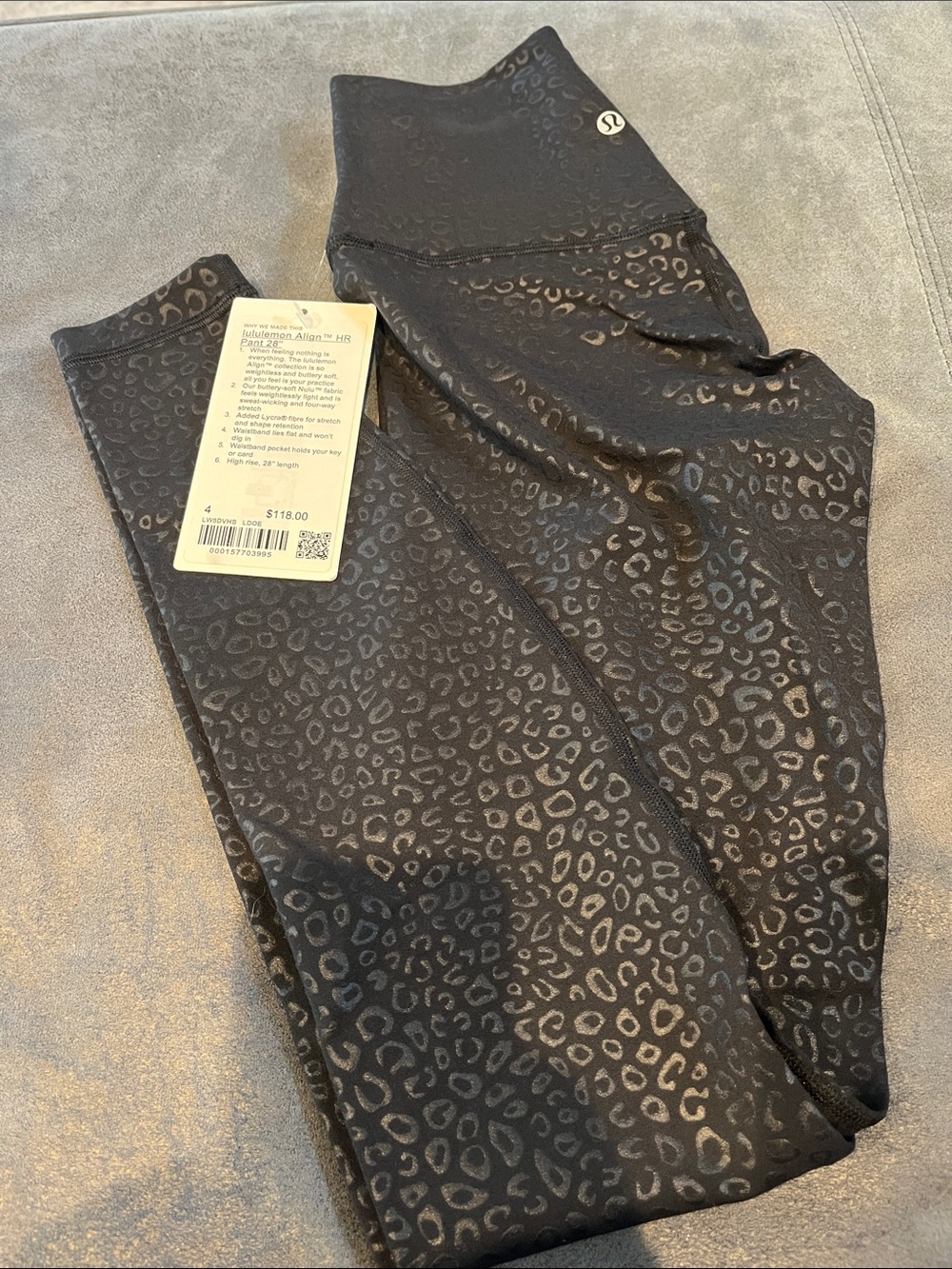 lululemon athletica Black Subtle Leopard High-Rise Leggings